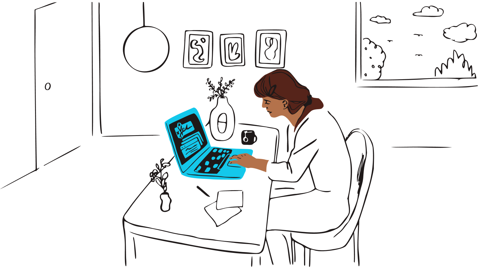 Person signing insurance documents quickly at a modern desk